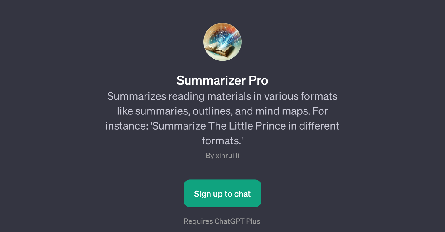Summarizer Pro website