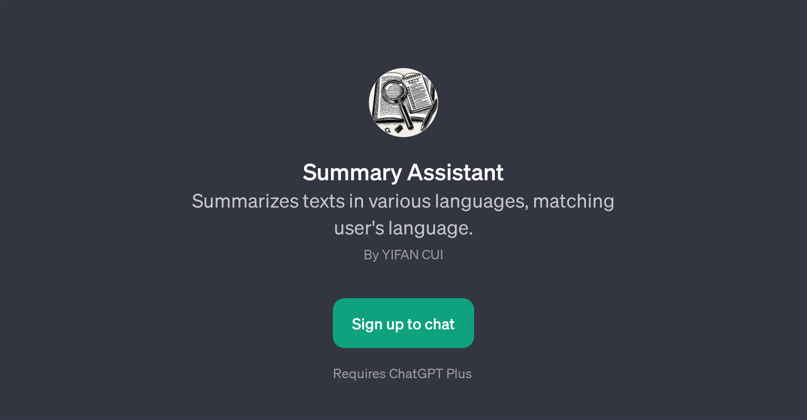 Summary Assistant website