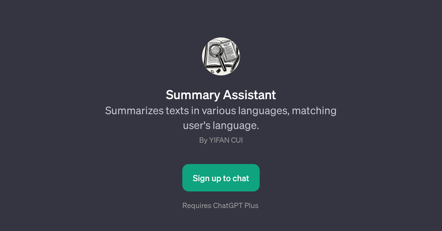 Summary Assistant website