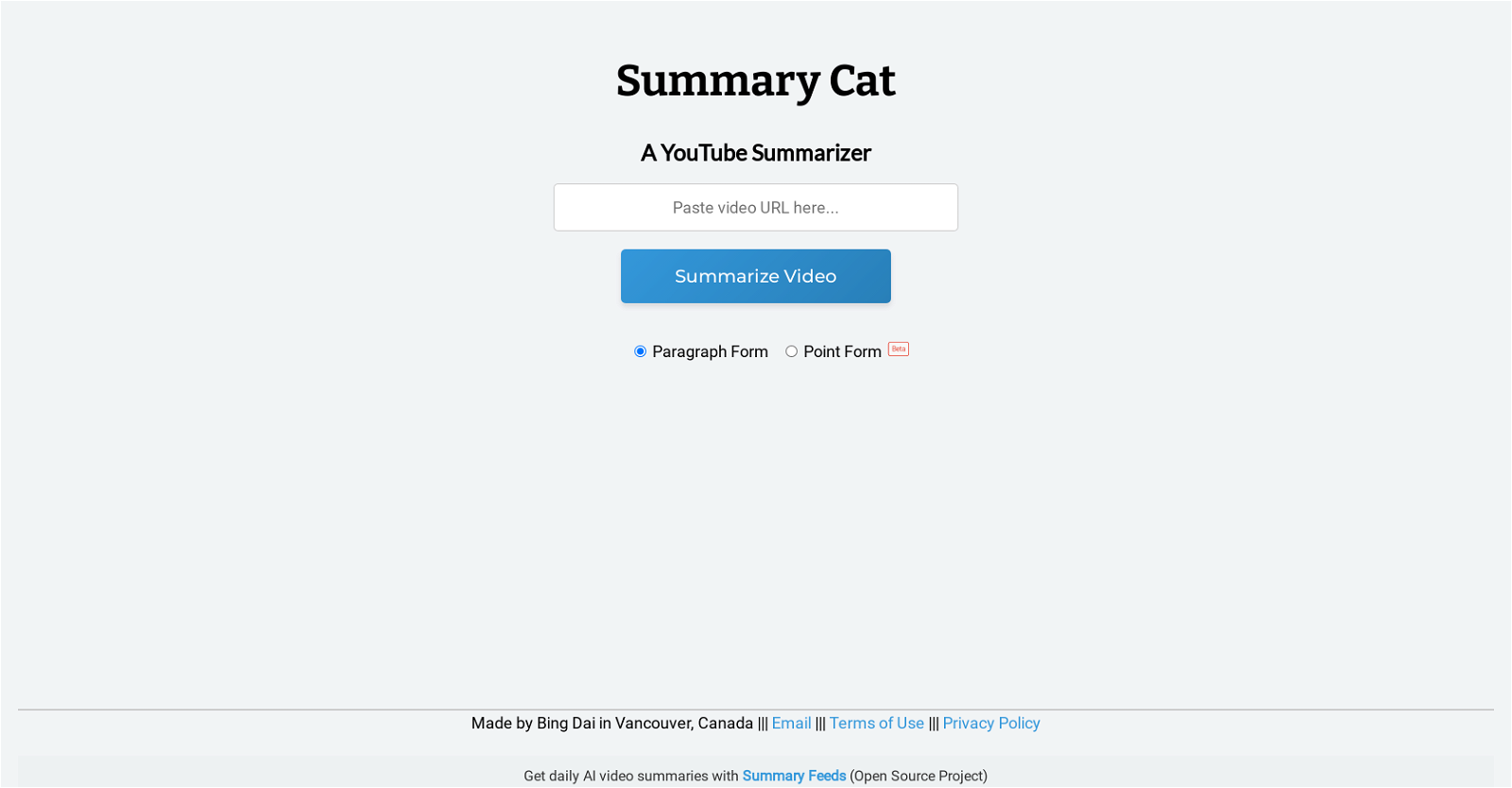 Summary Cat website