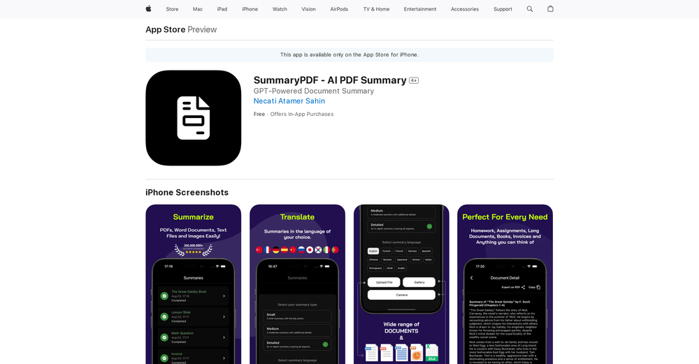 SummaryPDF website