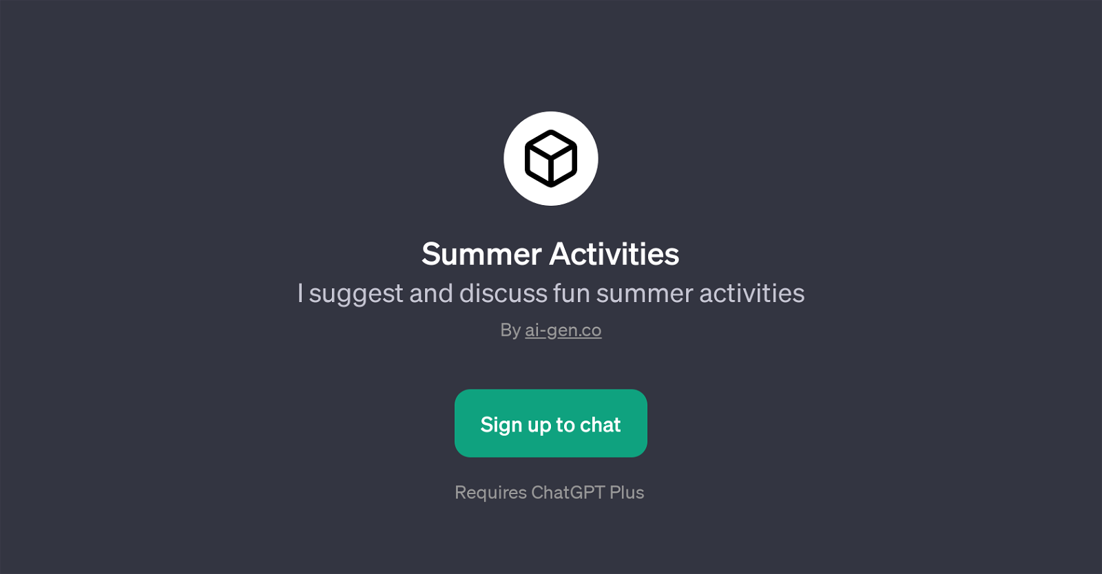 Summer Activities website
