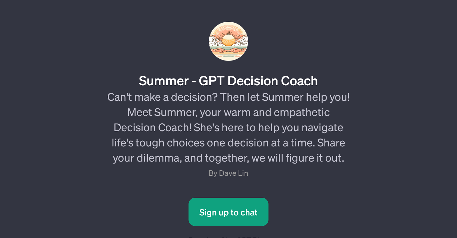 Summer - GPT Decision Coach website