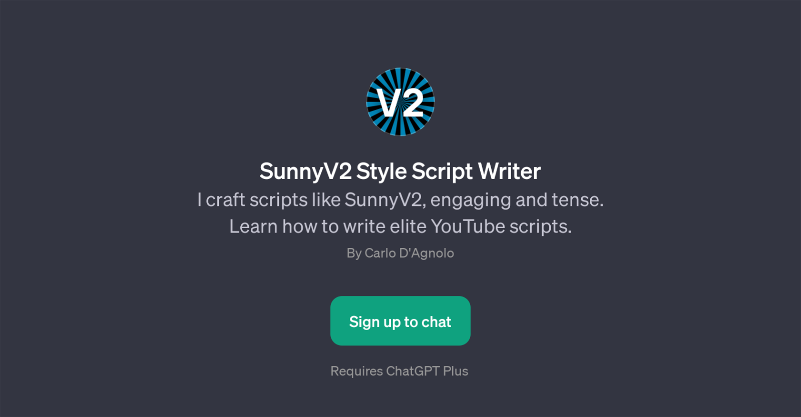 SunnyV2 Style Script Writer website