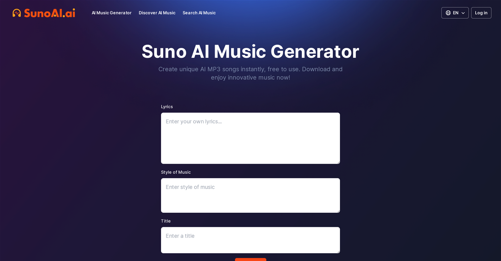 SunoAI website