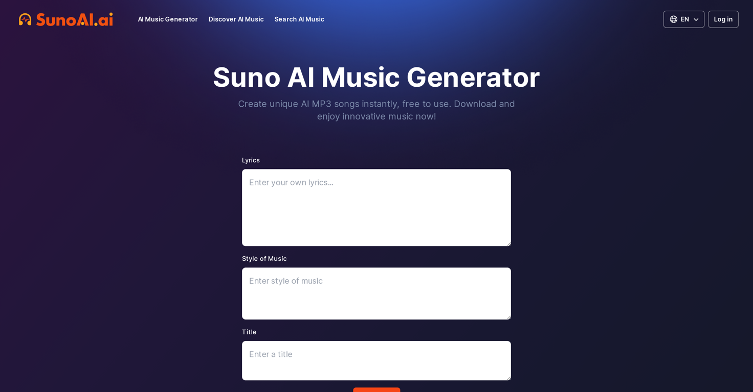 SunoAI website