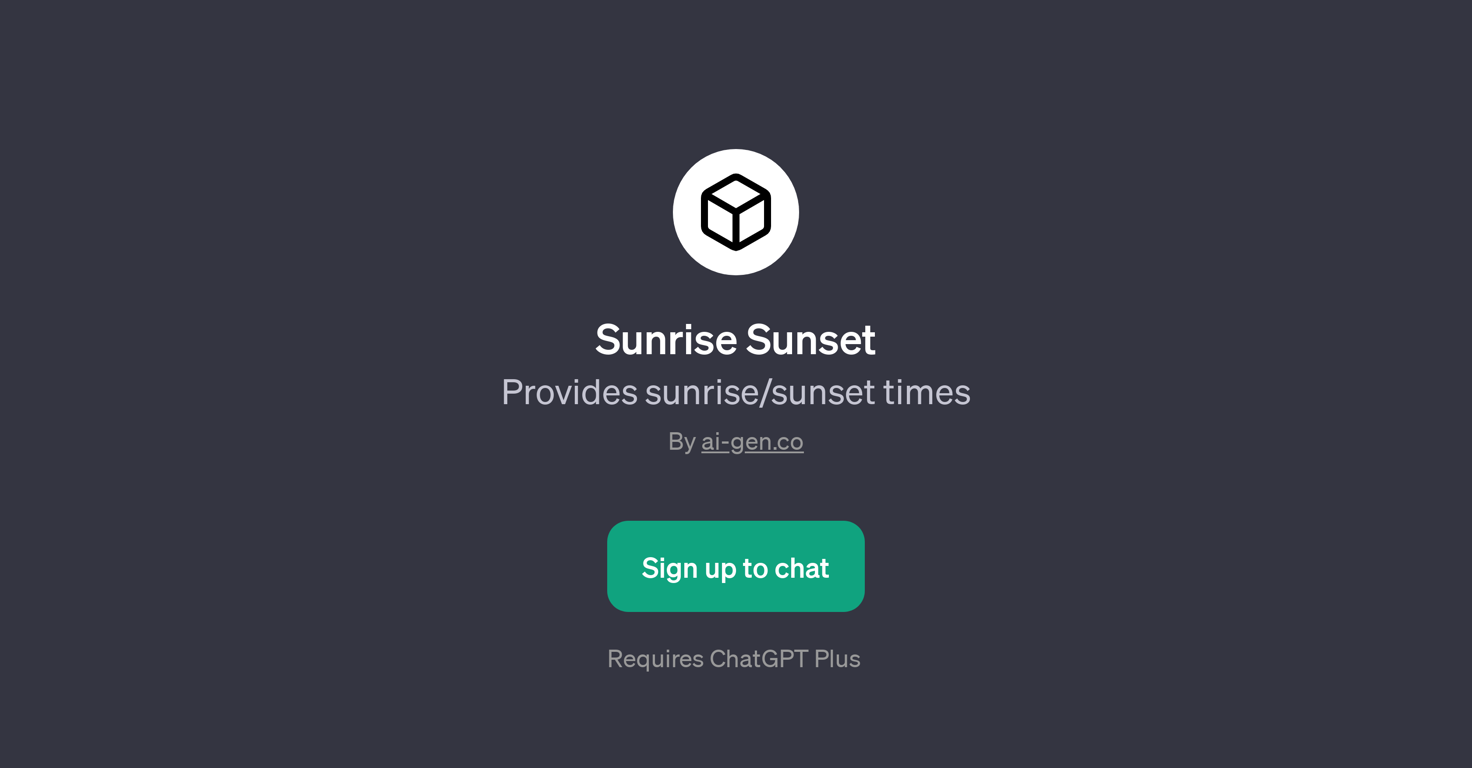 Sunrise Sunset website