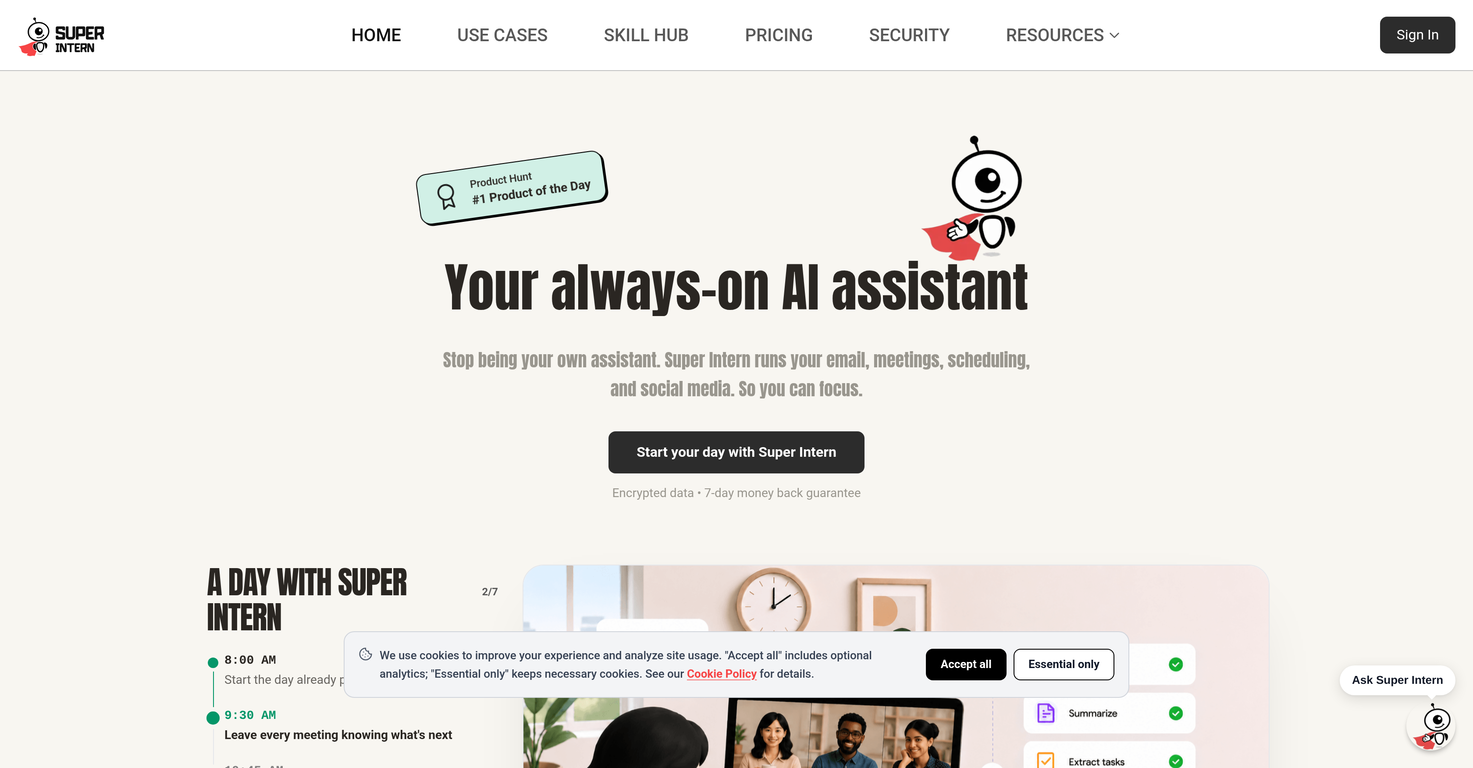 SuperIntern website