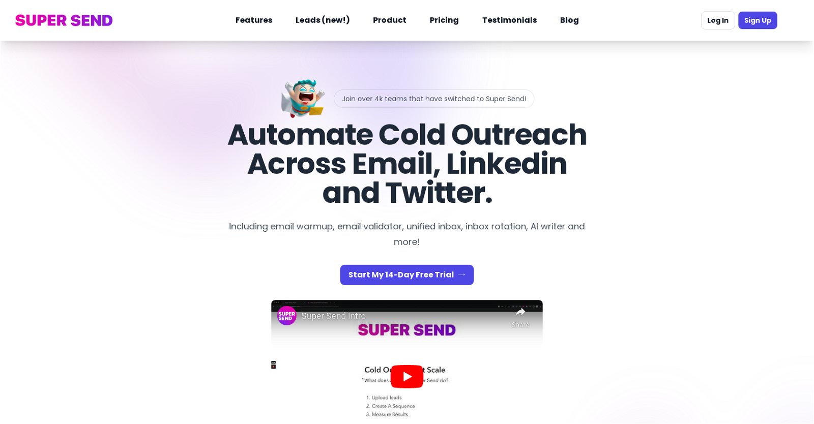 Super Send website