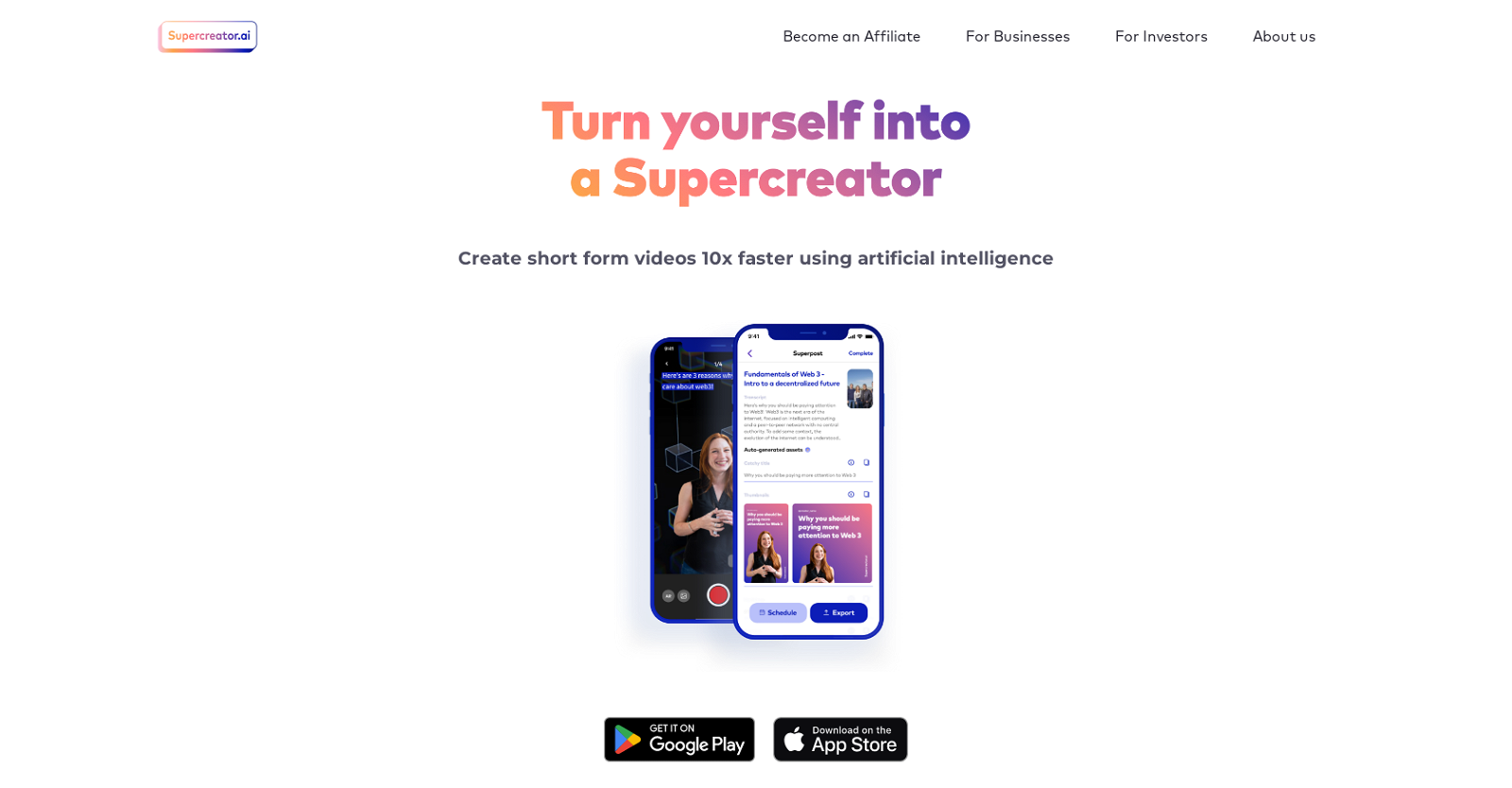 Supercreator AI website