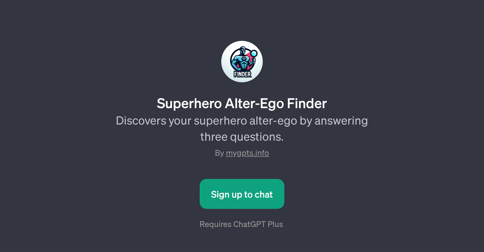 Superhero Alter-Ego Finder website