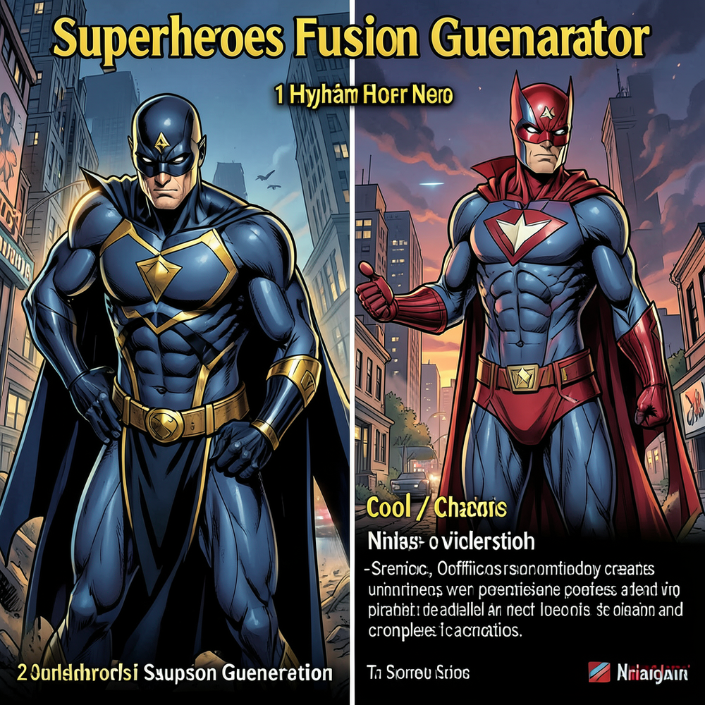 Superheroes Fusion Generator website