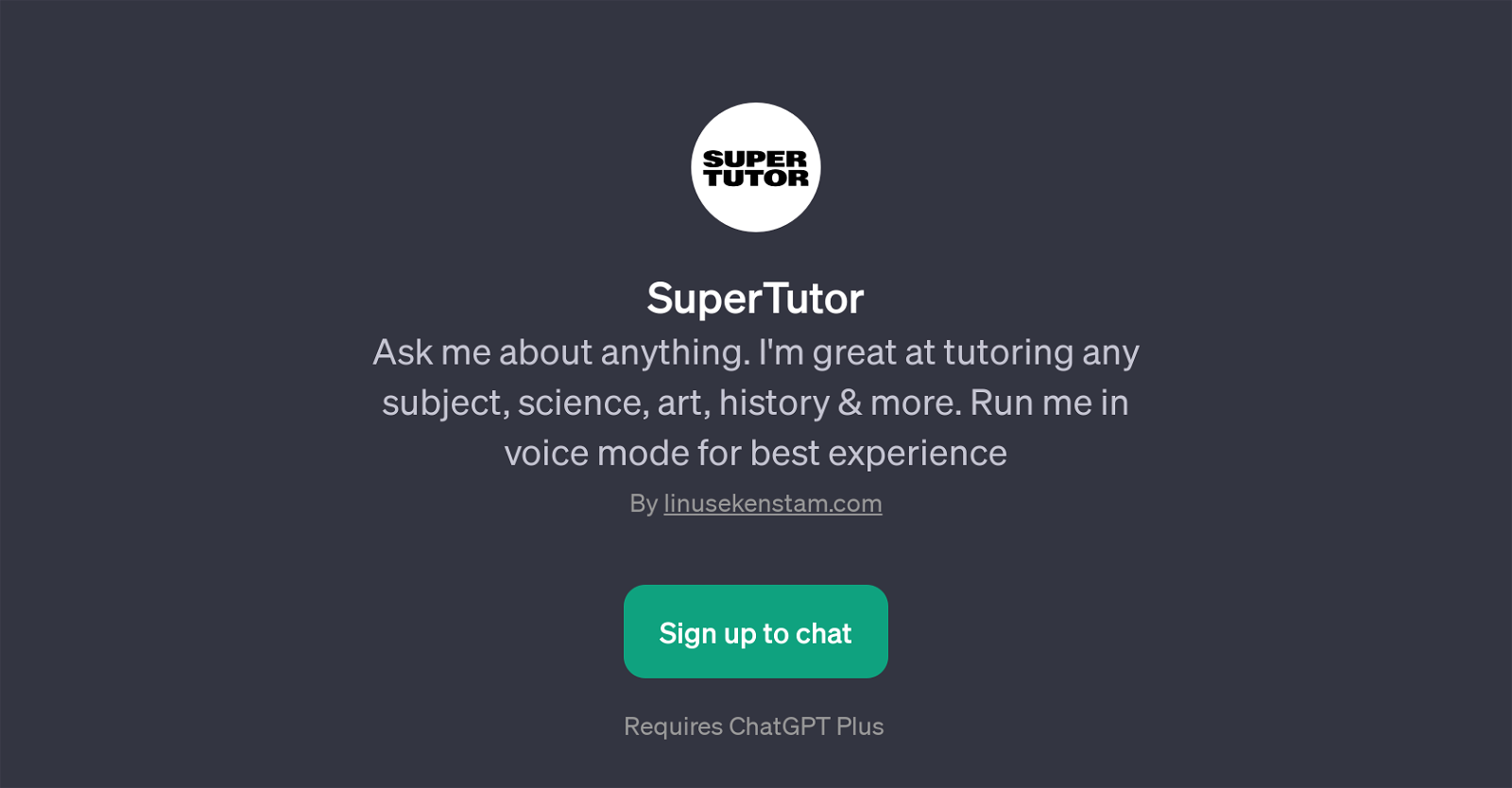 SuperTutor website