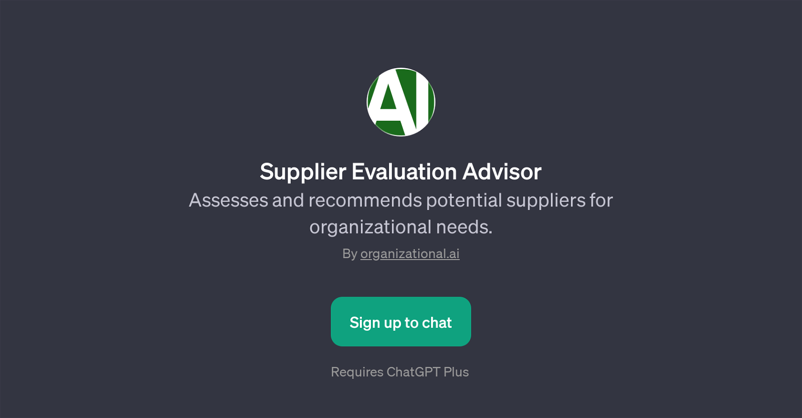 Supplier Evaluation Advisor website