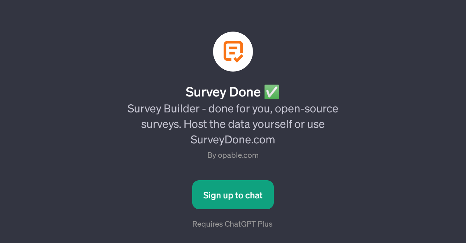 Survey Done website