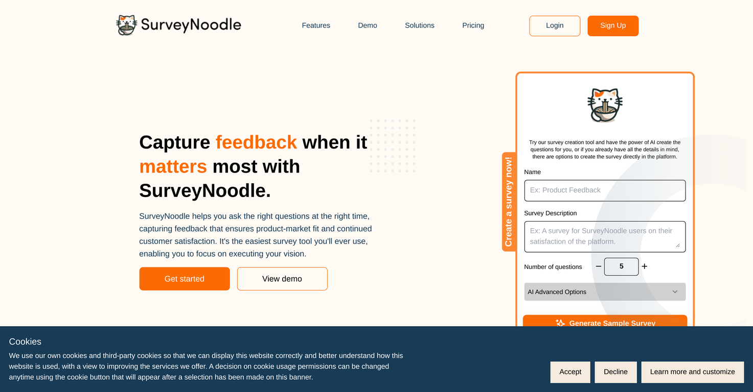 SurveyNoodle website