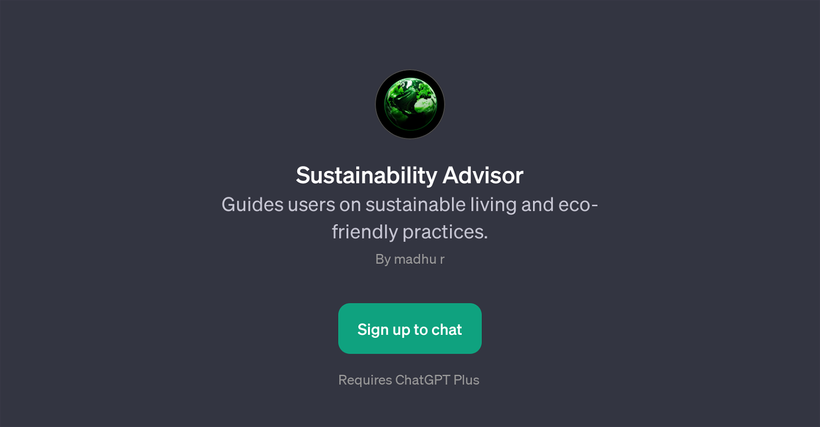 Sustainability Advisor website