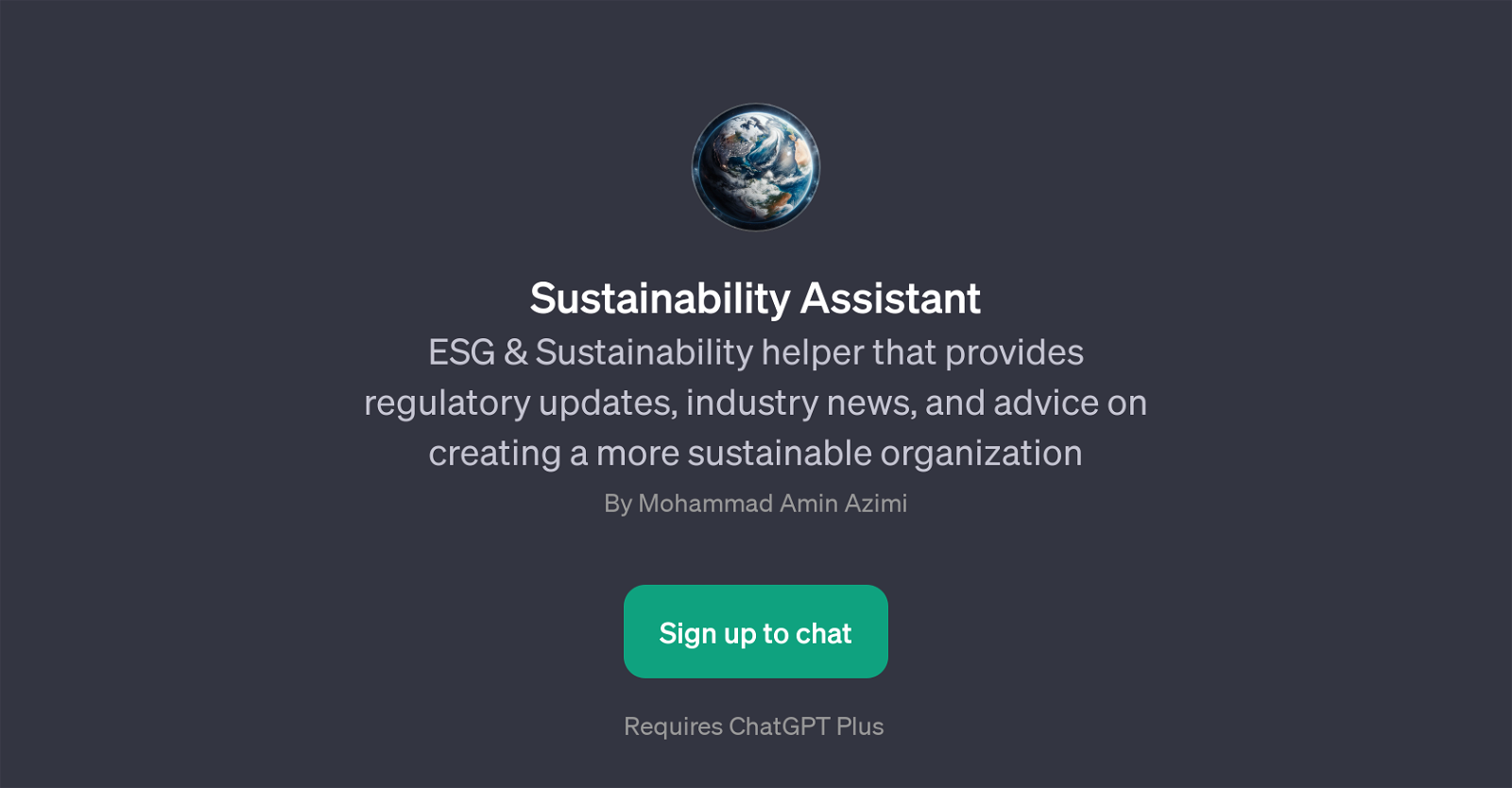 Sustainability Assistant website