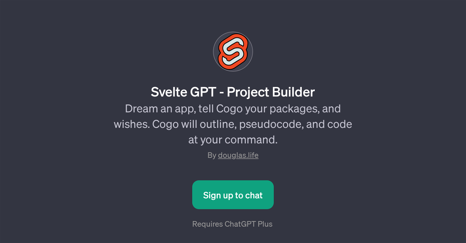 Svelte GPT - Project Builder website