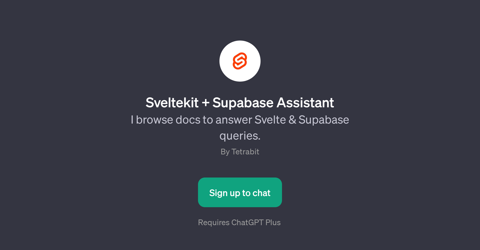 Sveltekit + Supabase Assistant website