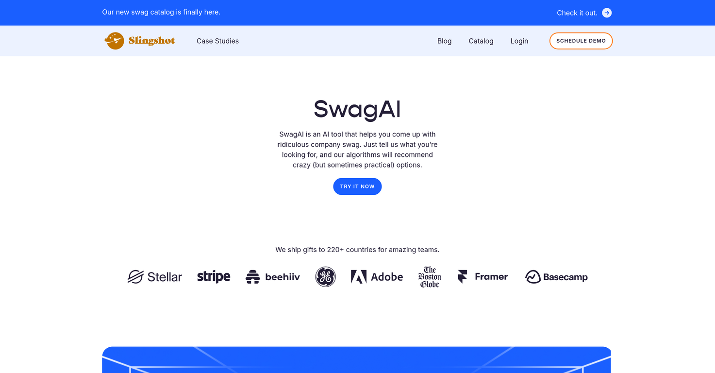 SwagAI - Slingshot website