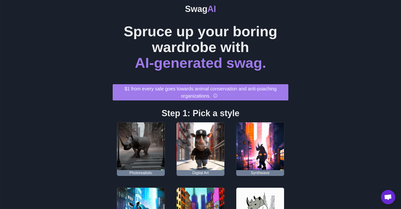 SwagAI website