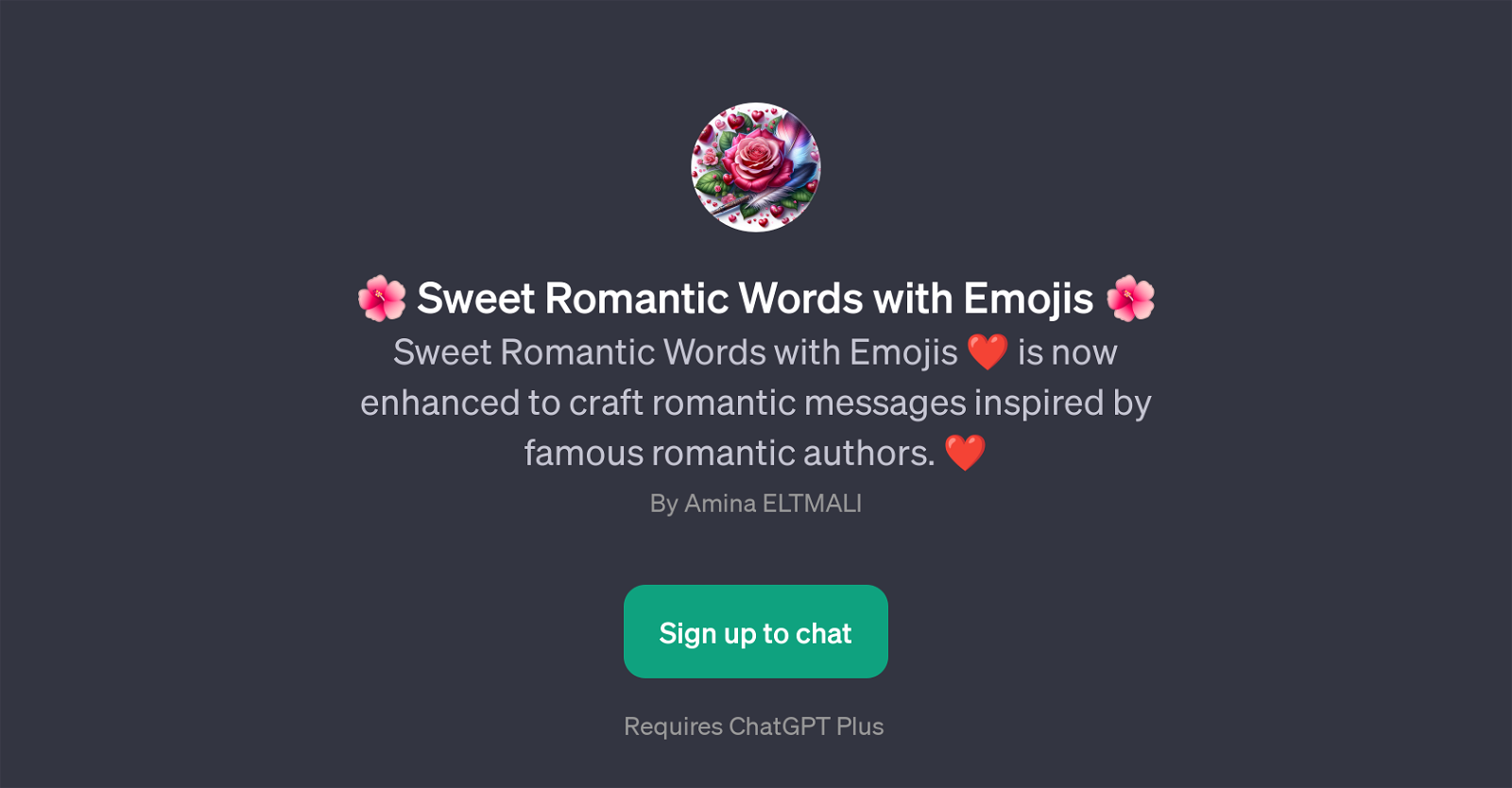 Sweet Romantic Words with Emojis website