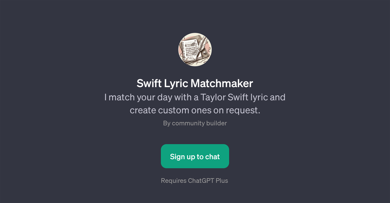 Swift Lyric Matchmaker website