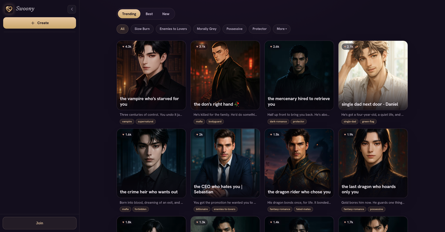 Swoony website