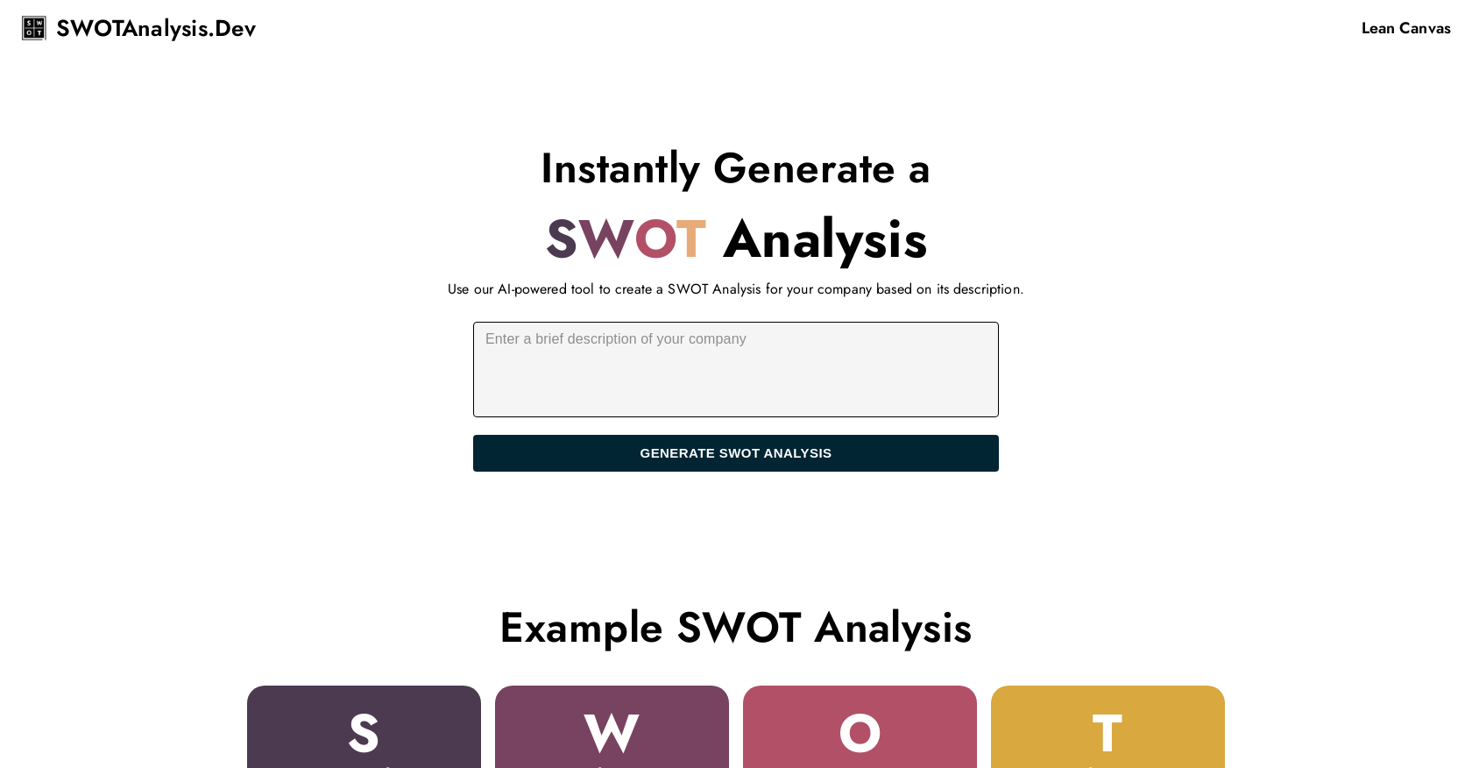 SWOT Analysis website