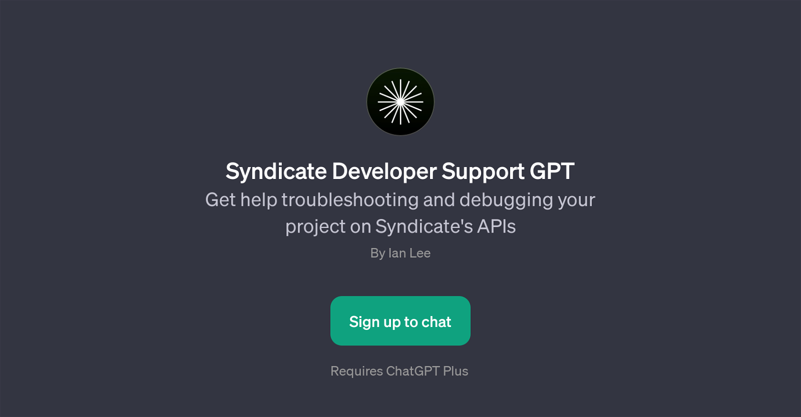 Syndicate Developer Support GPT website