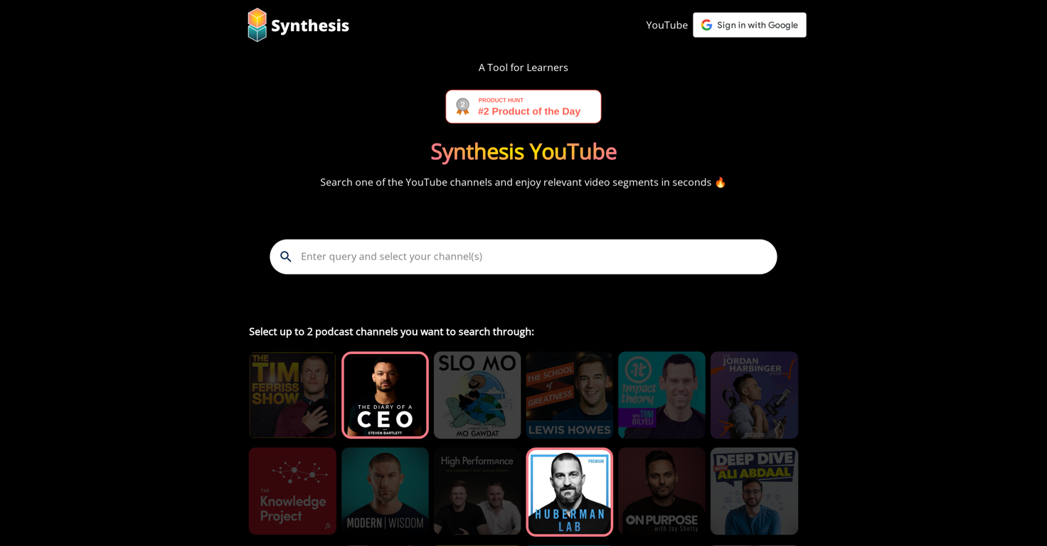 Synthesis Youtube website