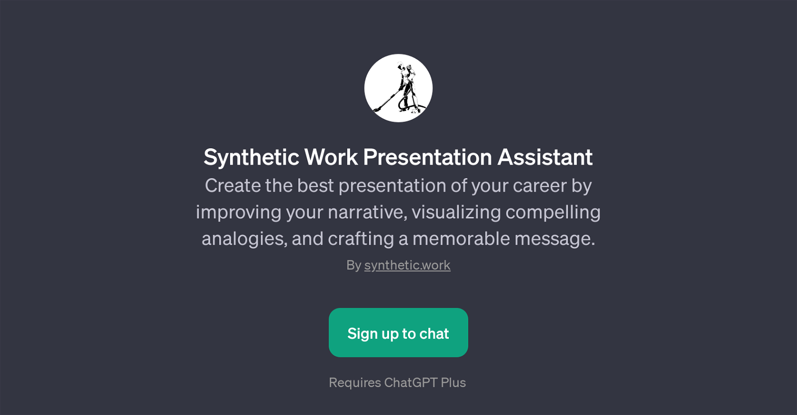 Synthetic Work Presentation Assistant website