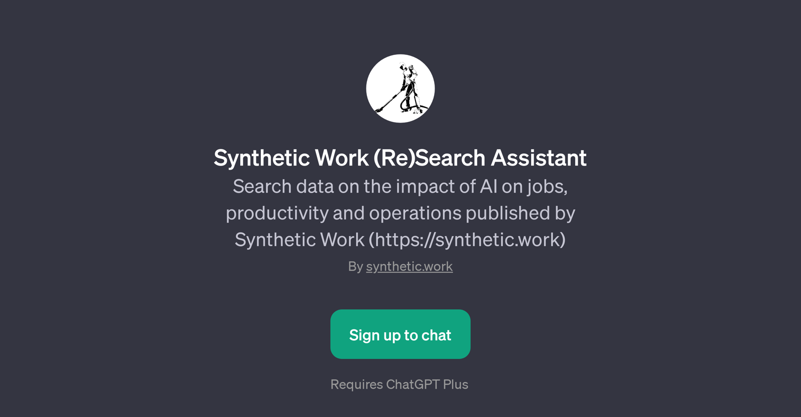 Synthetic Work (Re)Search Assistant website