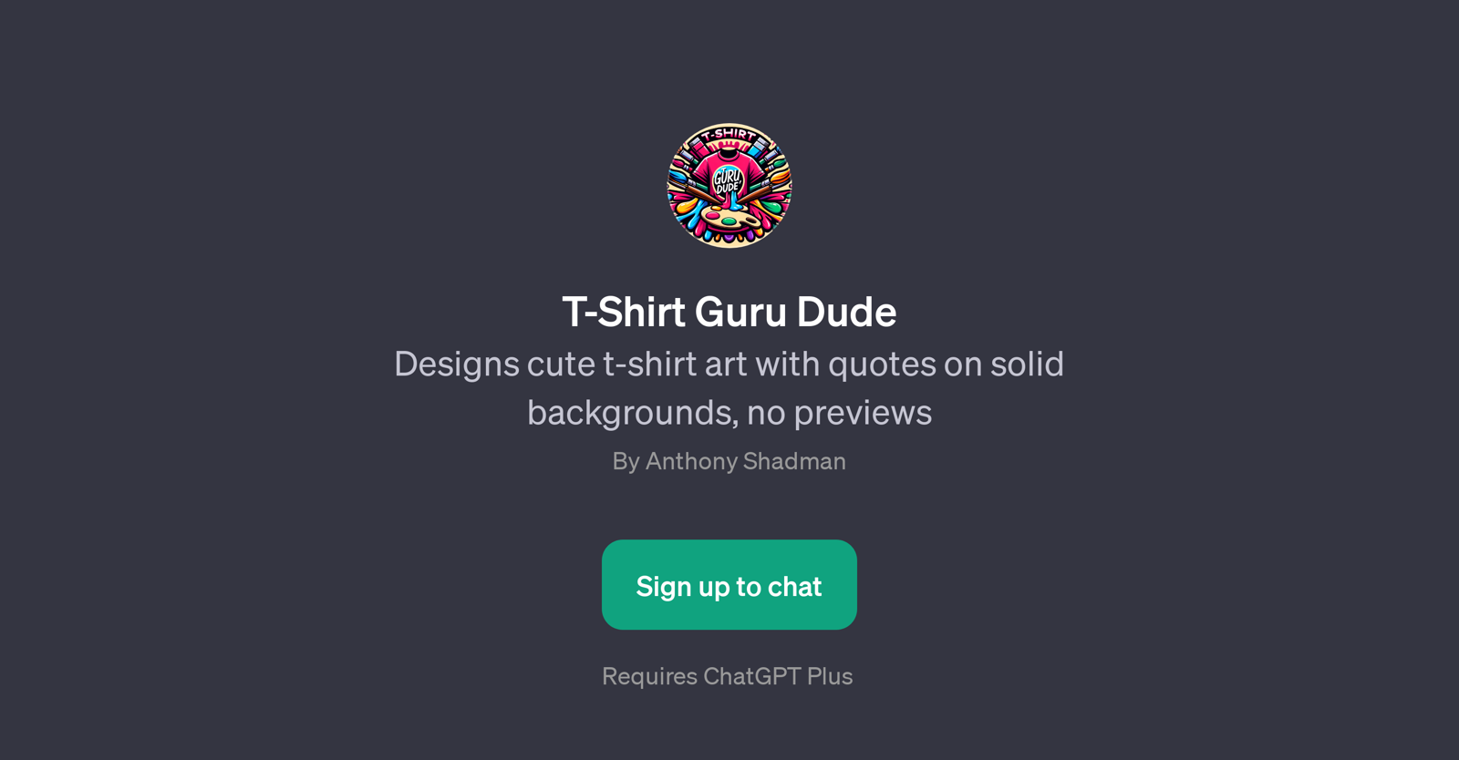 T-Shirt Guru Dude website