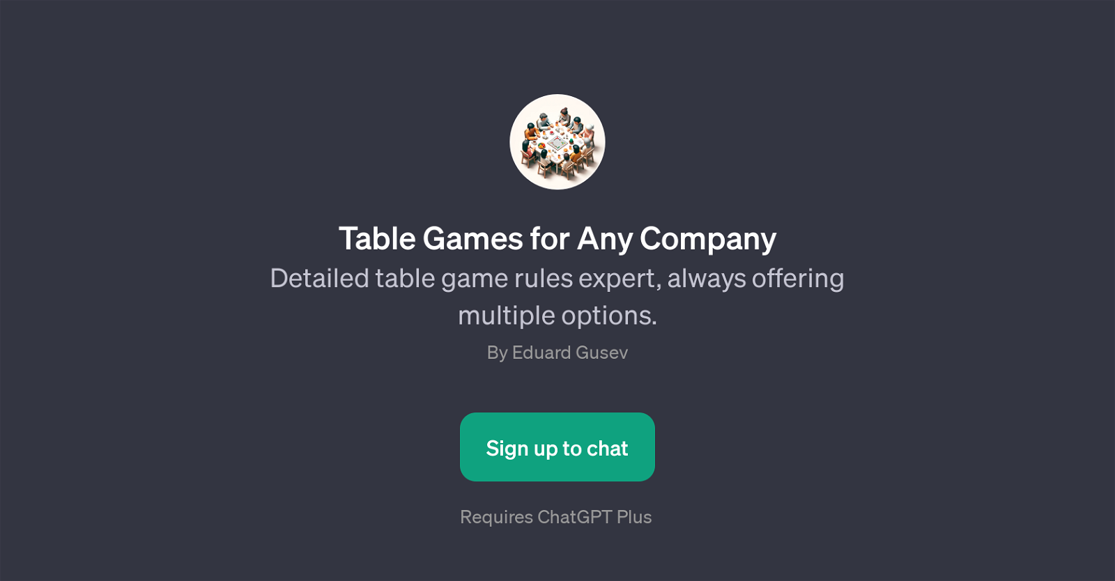 Table Games for Any Company website