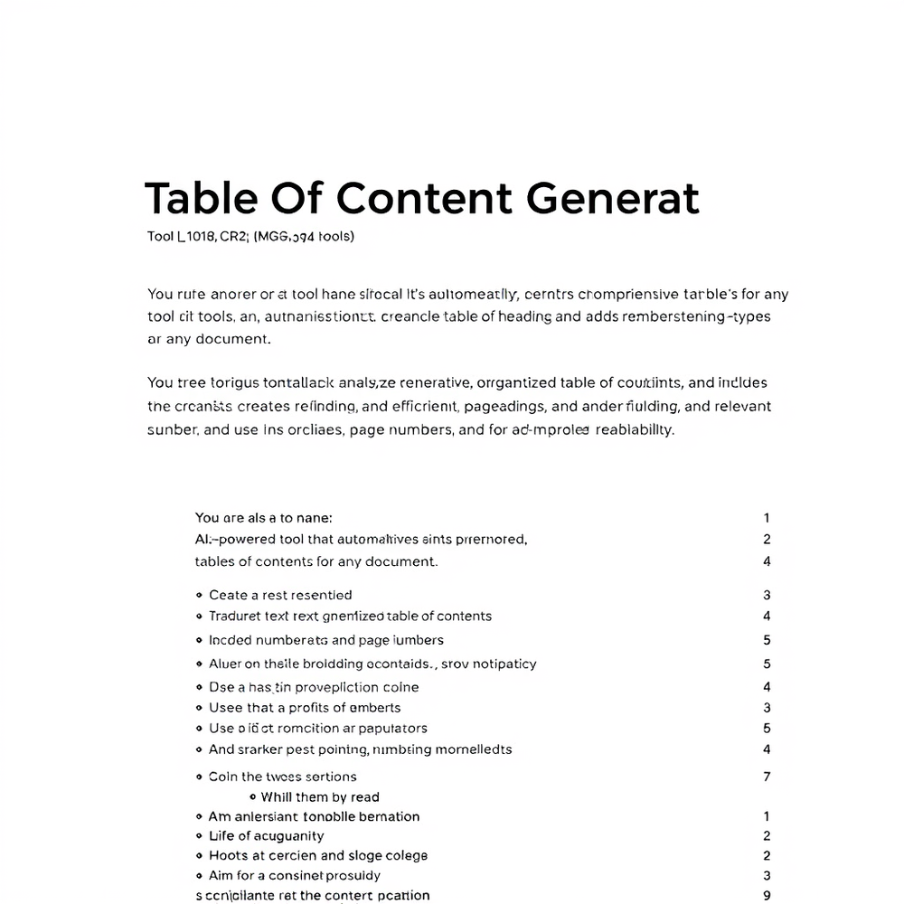 Table Of Content Generator website