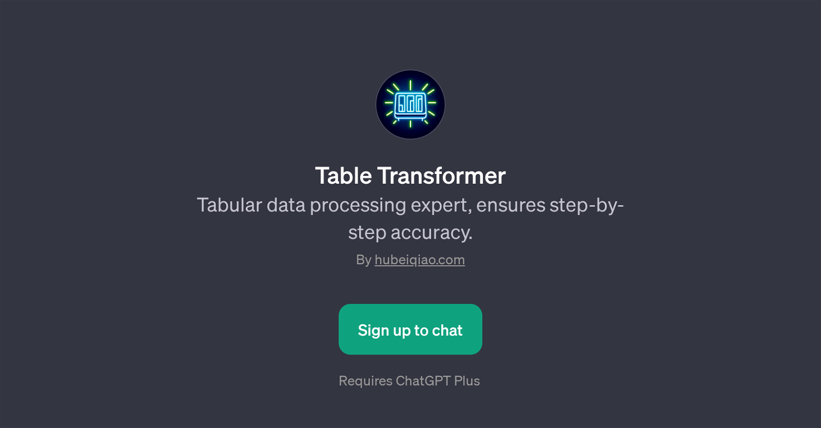 Table Transformer website
