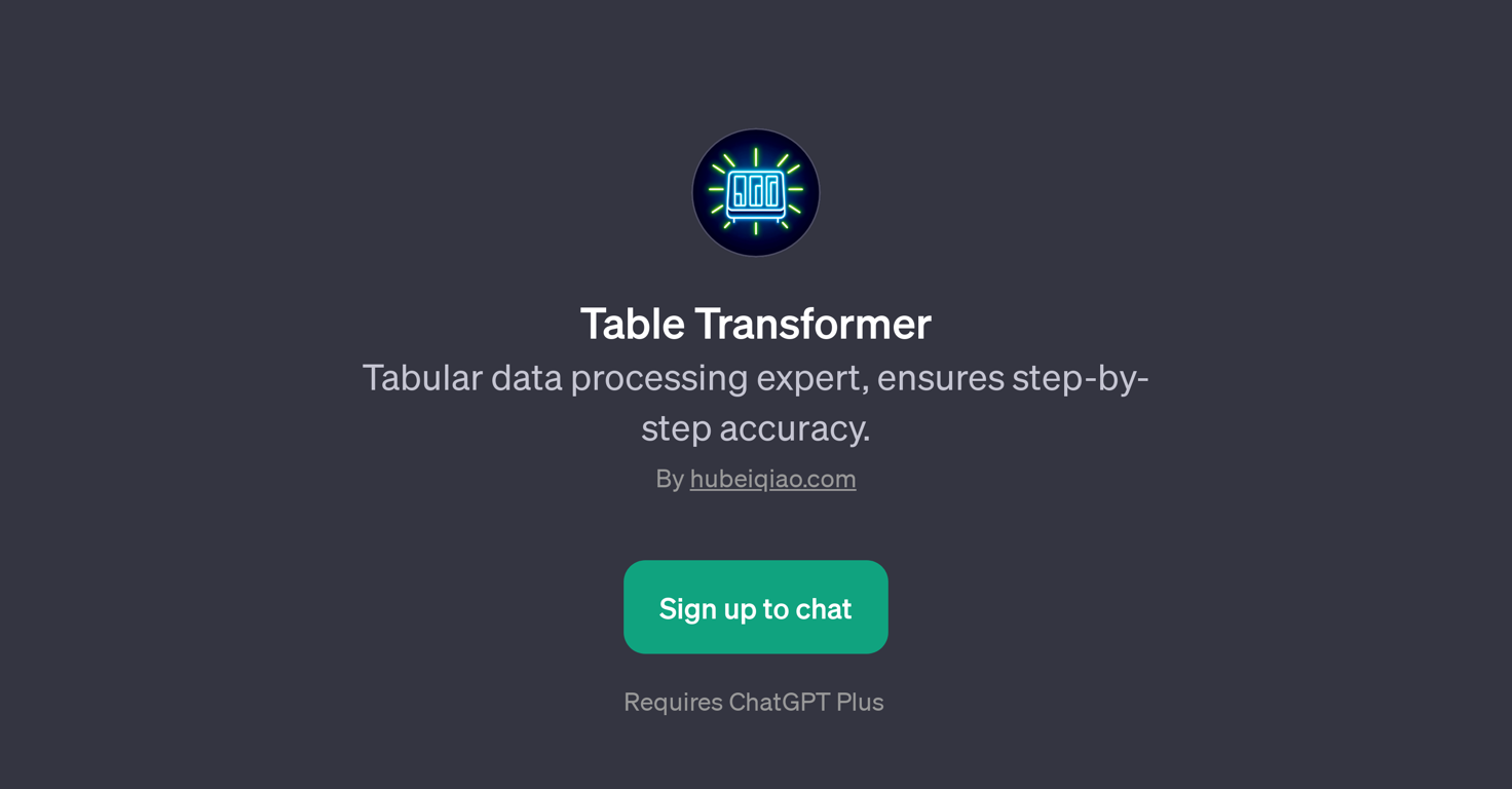 Table Transformer website