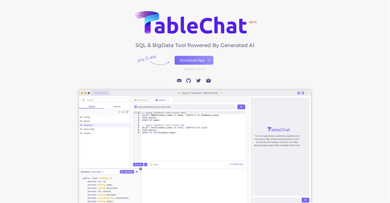 TableChat website