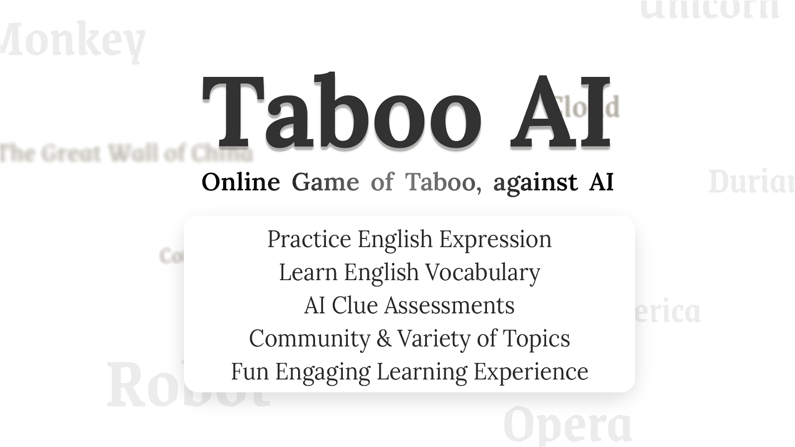 Taboo AI website