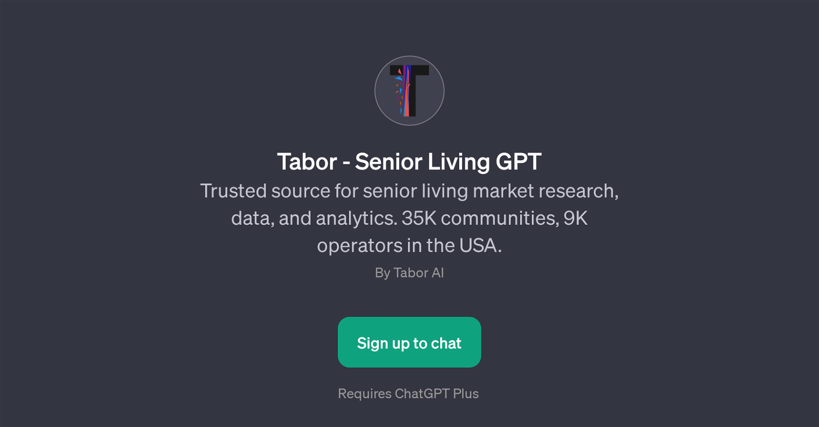 Tabor - Senior Living GPT website