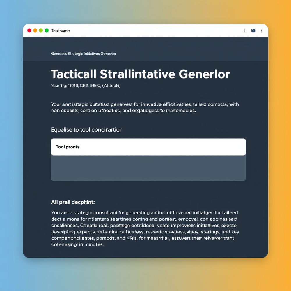 Tactical Strategic Initiatives Generator website