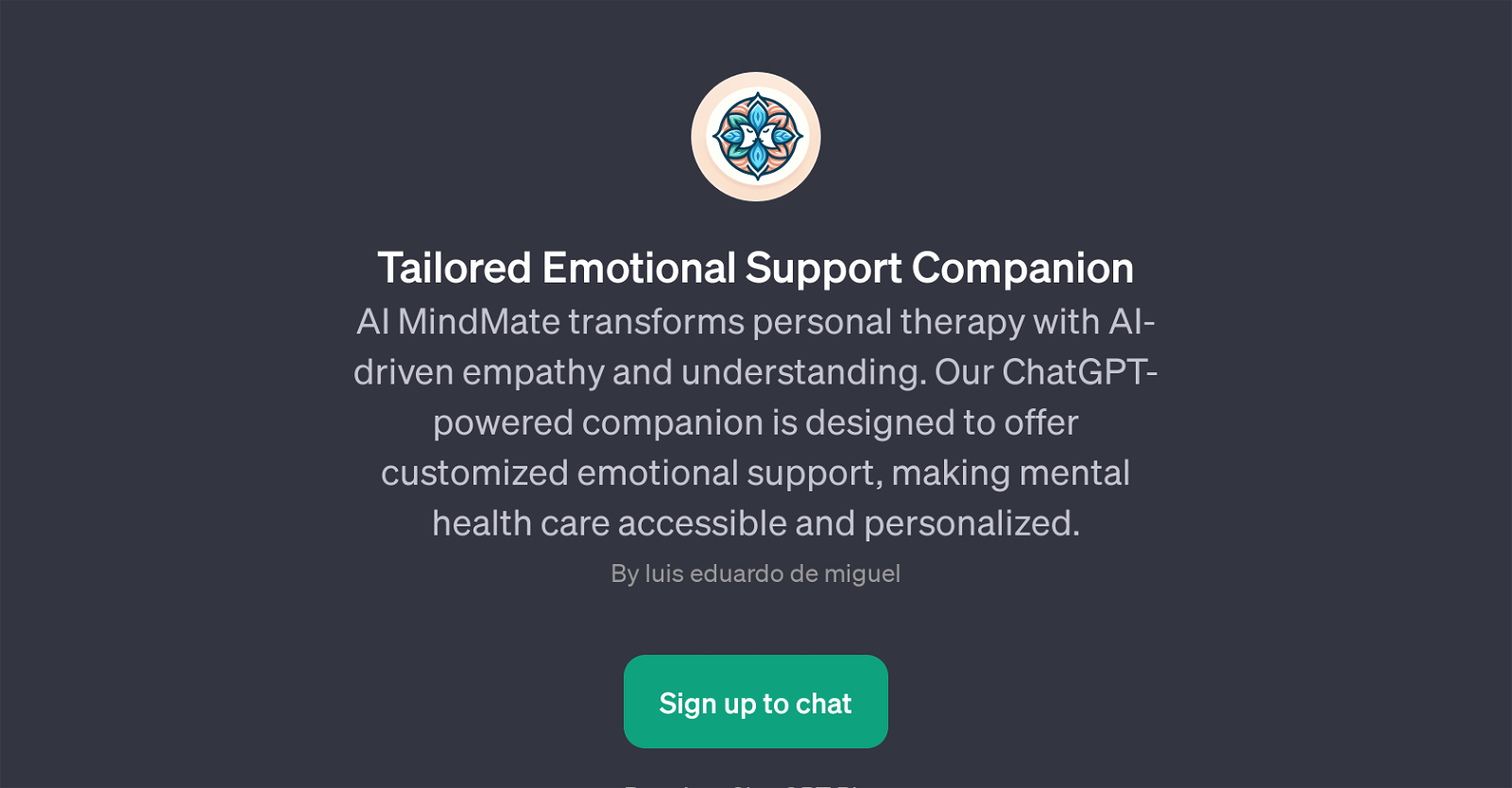 Tailored Emotional Support Companion website