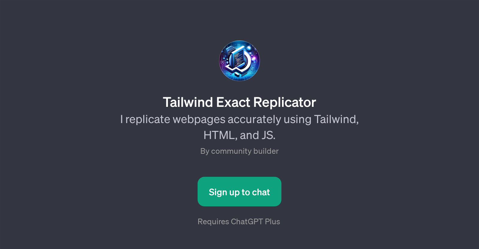 Tailwind Exact Replicator website