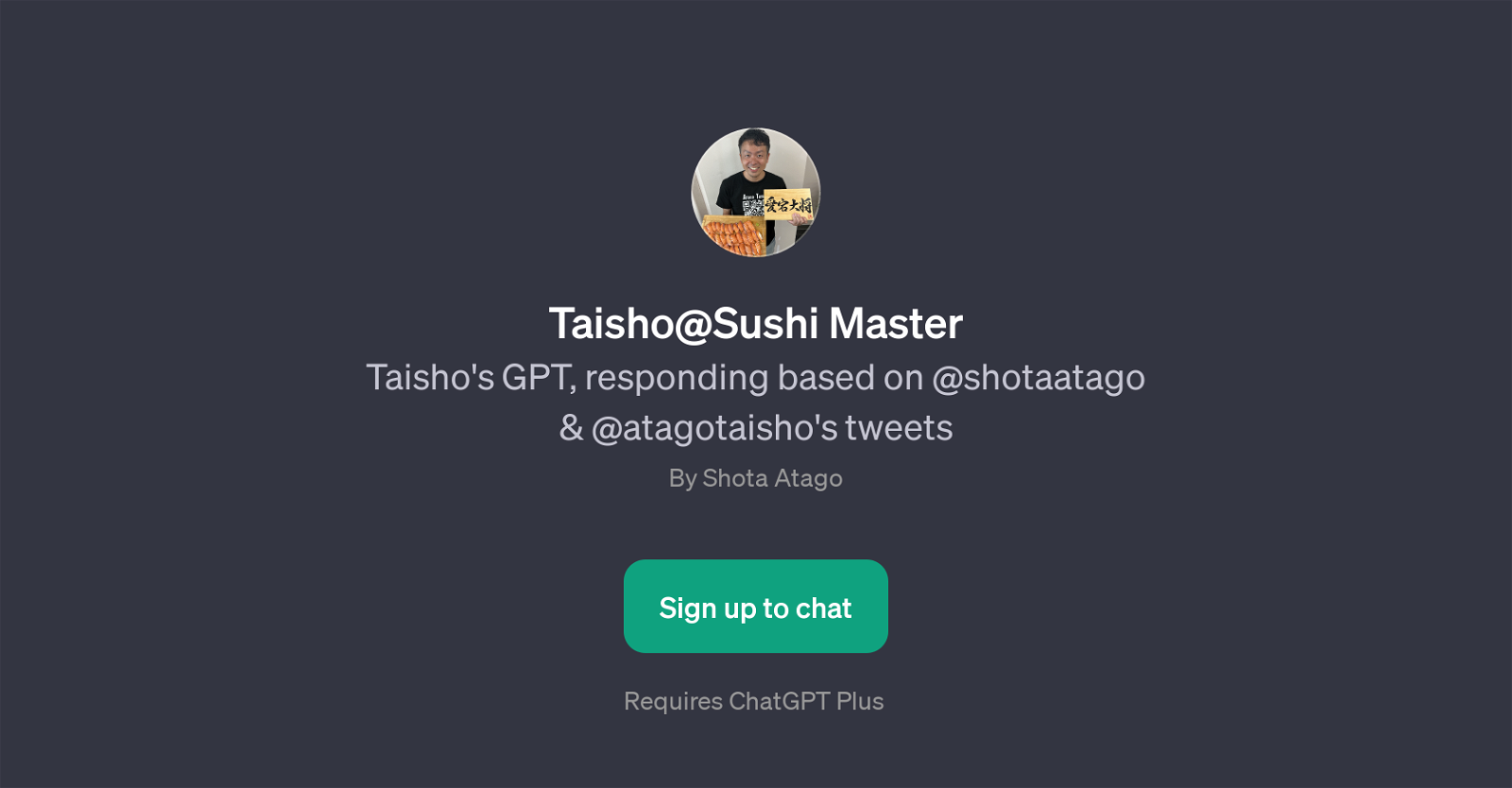 Taisho@Sushi Master website