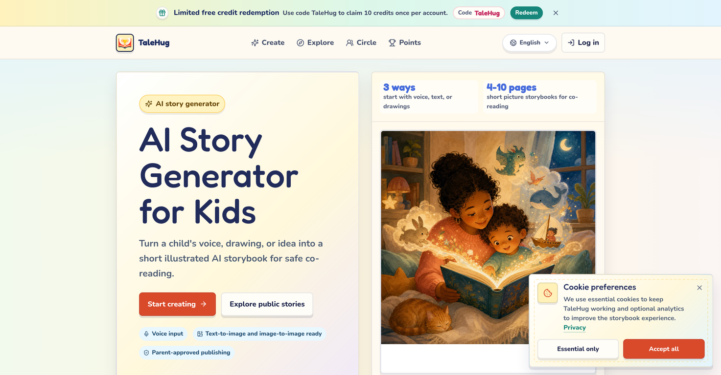 TaleHug website