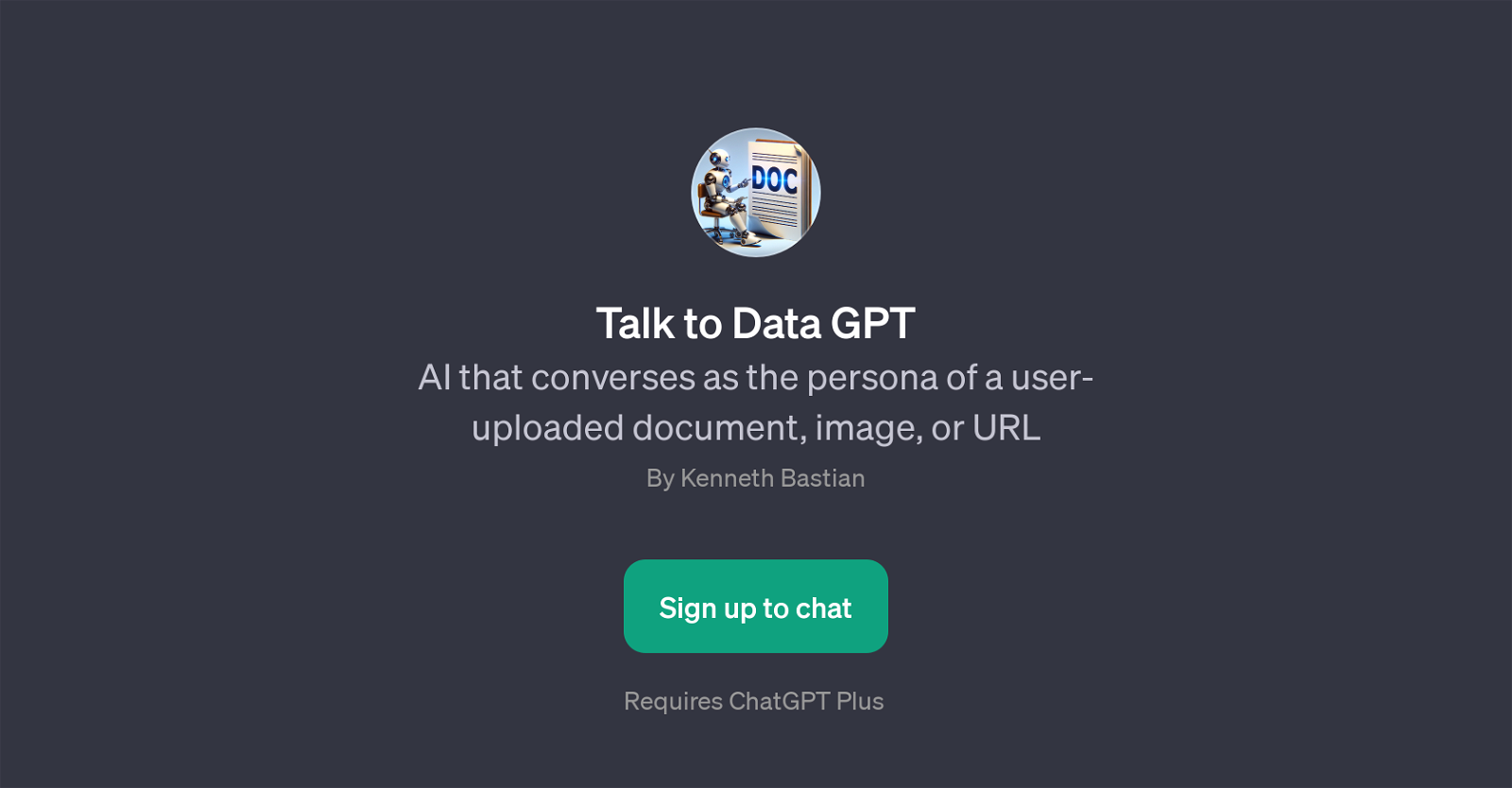 Talk to Data GPT website
