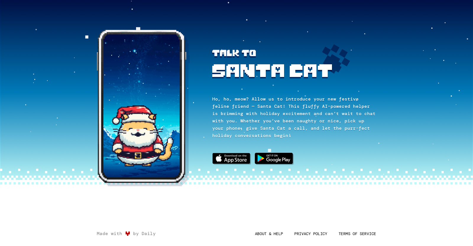 Talk to Santa Cat website
