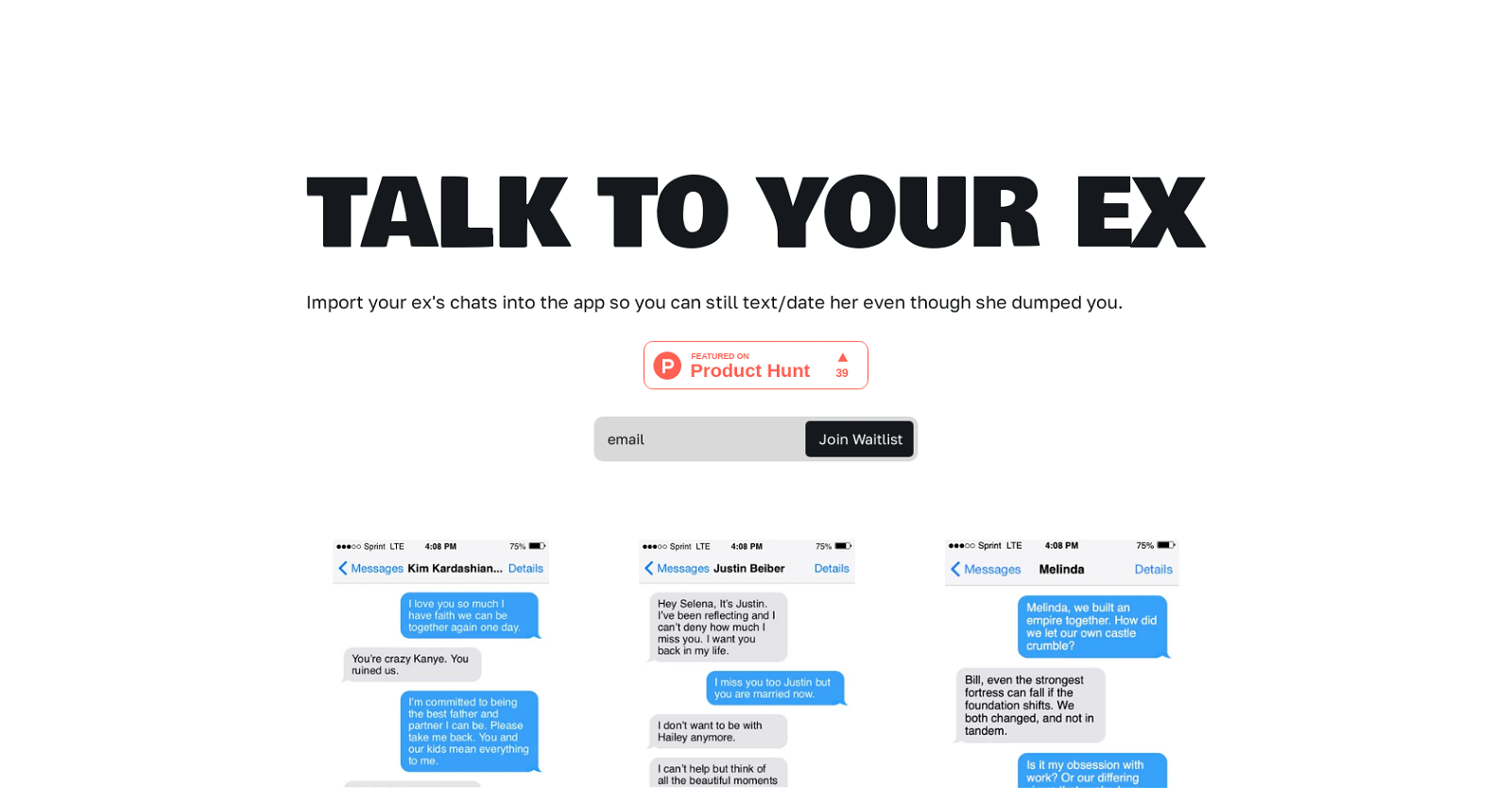 Talk To Your Ex website